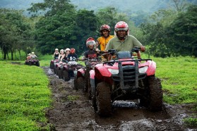Atv on the slopes of the  volcano